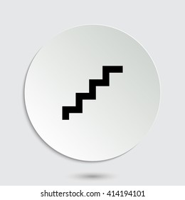 stairs - black vector icon  with shadow