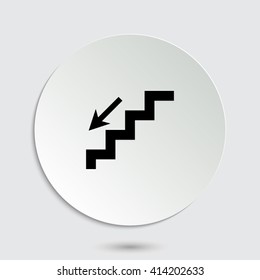 stairs - black vector icon  with shadow