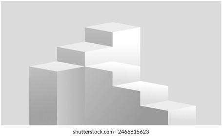 stairs block cube podium stage 3d Abstract minimal scene mockup products display, Stage showcase. Vector geometric form