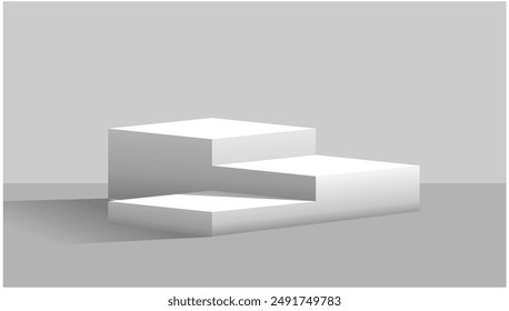 stairs block cube podium stage 3d Abstract minimal scene mockup products display, Stage showcase. Vector geometric form