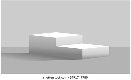 stairs block cube podium stage 3d Abstract minimal scene mockup products display, Stage showcase. Vector geometric form