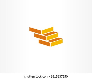 stairs and brick icon symbol logo design icon