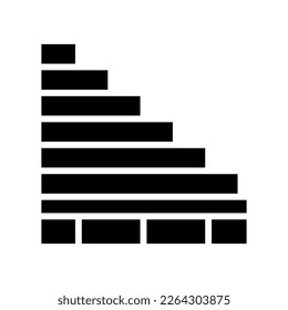 stairs building structure glyph icon vector. stairs building structure sign. isolated symbol illustration