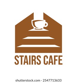 escadas café plano design logotipo minimalista