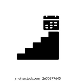 Stairs with Calendar Date on Top Icon