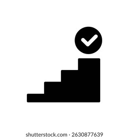 Escadas com Verificar Destino no Ícone Superior