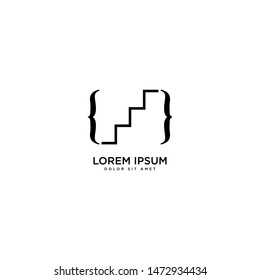 Stairs Code Design Vector, Stairs simple vector