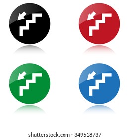 stairs - color vector icon