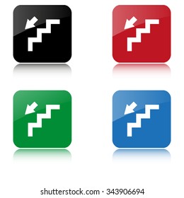 stairs  - color vector icon  with shadow