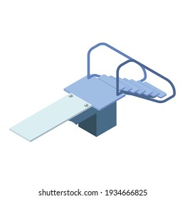Stairs diving board icon. Isometric of stairs diving board vector icon for web design isolated on white background