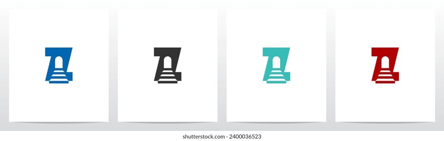 Stairs And Door On Letter Logo Design Z