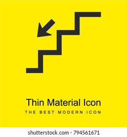 Stairs down bright yellow material minimal icon or logo design