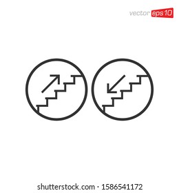 Stairs Up and Down Icon Design Vector