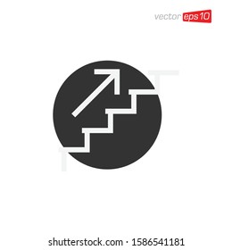Stairs Up and Down Icon Design Vector