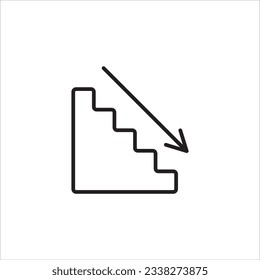 stairs down icon vector illustration symbol