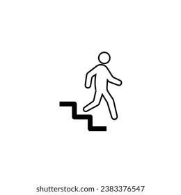 Stairs Down icon. Vector illustration EPS 10.