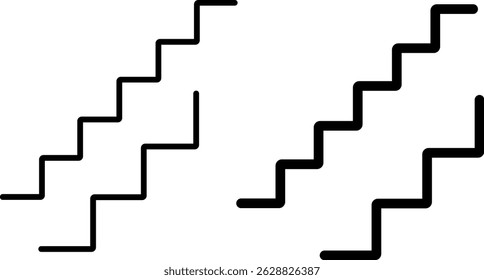 escada ícone de cima para baixo. direção da direção com seta. Símbolo de carreira. sinal de escada. ícone escadas para cima e para baixo
