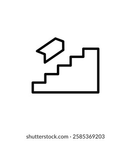 stairs down iconVector illustration in black