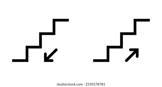 Stairs up and down pictogram. stairs sign illustration.