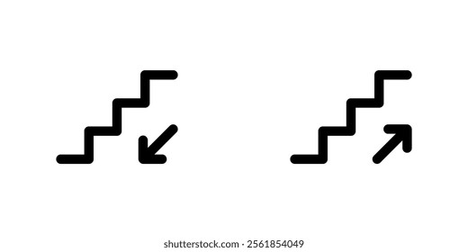 Stairs up and down pictogram. stairs sign illustration.	