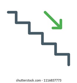 Stairs Down Sign