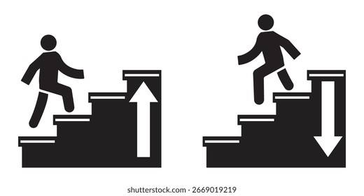 Stairs Up Down Symbol Icon Sign Illustration Vector
