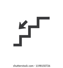 Stairs down vector icon 