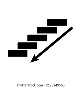 Stairs down vector icon. logo illustration