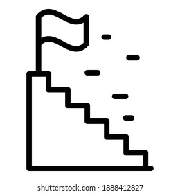 Stairs effort icon. Outline stairs effort vector icon for web design isolated on white background