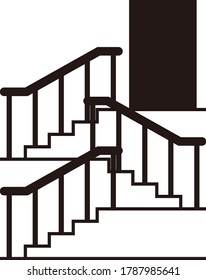 Stairs and Entrance isolated vector illustration