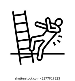 stairs fall man accident line icon vector. stairs fall man accident sign. isolated contour symbol black illustration