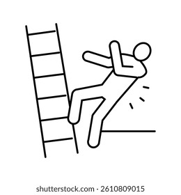stairs fall man accident line icon vector. stairs fall man accident sign. isolated contour symbol black illustration