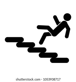 Stairs falling danger vector icon. Vector illustration