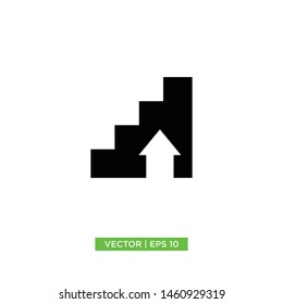 stairs flat icon vector illustration