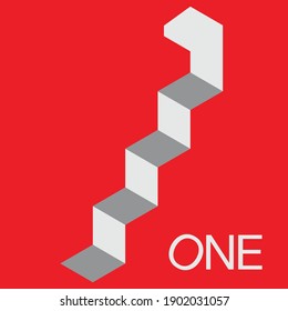 Stairs, flat vector for magazine or book illustration, icon, poster