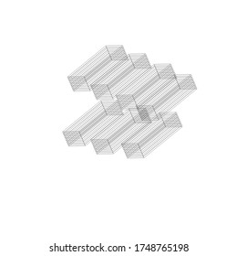 stairs in the form of 3d lines