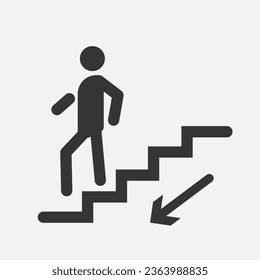 Stairs go down symbol. Staircase infographic. Vector