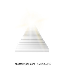 Stairs going up into the sky. Vector stairs illustration