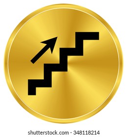 stairs - gold vector icon