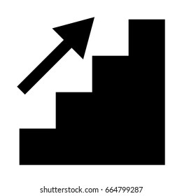 Stairs growth black icon .