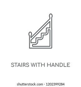 Stairs with Handle linear icon. Stairs with Handle concept stroke symbol design. Thin graphic elements vector illustration, outline pattern on a white background, eps 10.