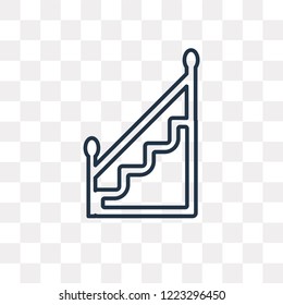 Stairs with Handle vector outline icon isolated on transparent background, high quality linear Stairs with Handle transparency concept can be used web and mobile