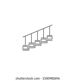 Stairs with handrail vector icon symbol isolated on white background