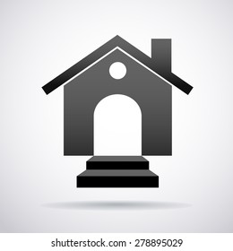 Stairs to Home vector logo design template