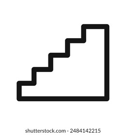 icono de escaleras signo de Vector blanco y negro