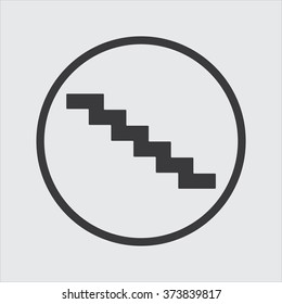 Stairs icon in a Circle
