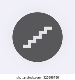 Stairs icon in circle . Vector illustration