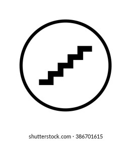 Stairs icon in circle . Vector illustration