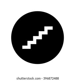 Stairs icon in circle . Vector illustration
