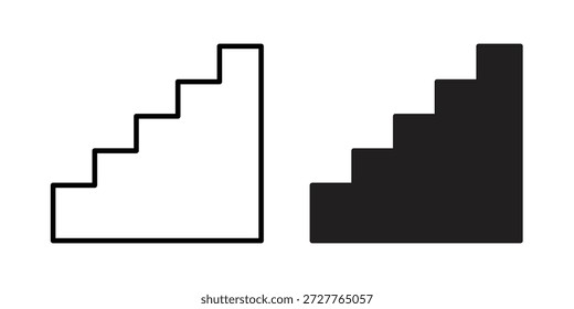 Concepto de icono de escaleras. icono de interfaz de usuario lineal de píxeles perfecto.